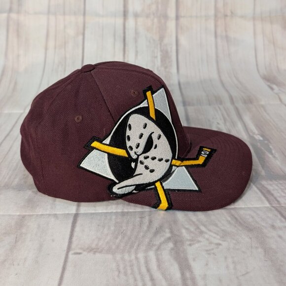 NHL Anaheim Mighty Ducks Ice Hockey Team Logo Snap-Back Baseball Cap Hat - Picture 4 of 8